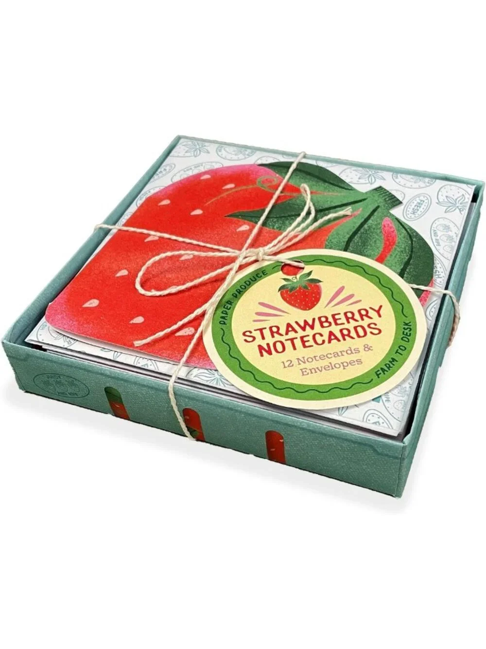 Strawberry Notecards - Cute Paper Stationery for Notes & Gifts, Eco-Friendly